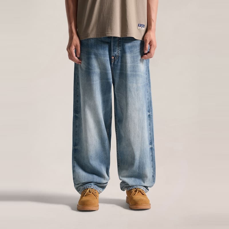 Штаны EVISU Джинсовый Синий Мужские Джинсы - изображение 4