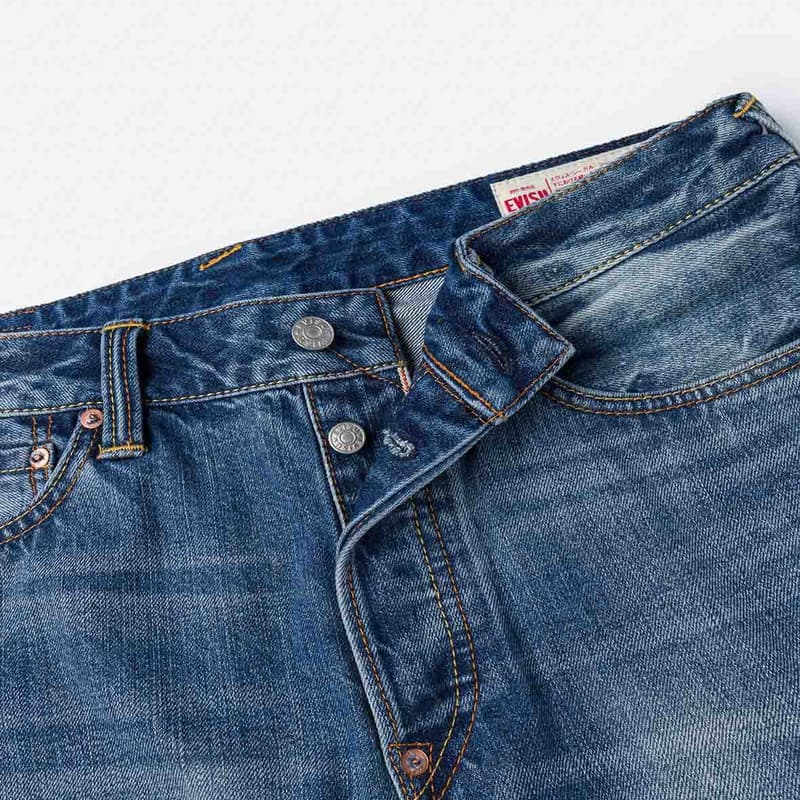Штаны EVISU Джинсовый Синий Мужские Джинсы - изображение 6