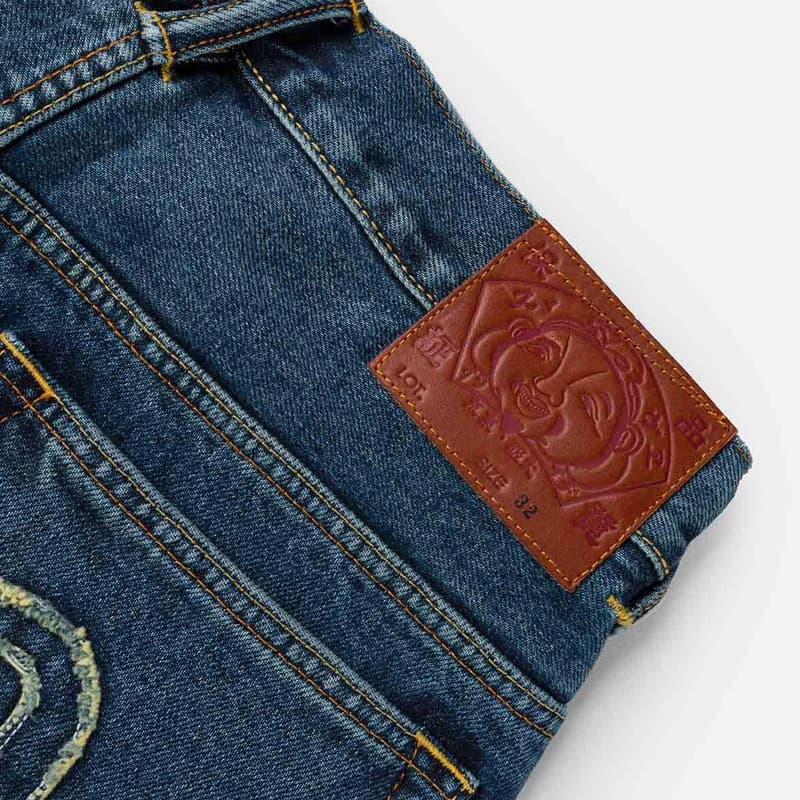 Джинсовые шорты EVISU Джинсовые синие мужские джинсовые шорты - изображение 6