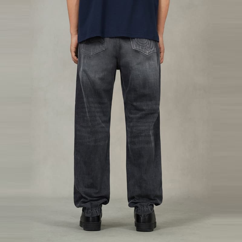 Штаны EVISU Denim Черные Мужские Джинсы - изображение 3