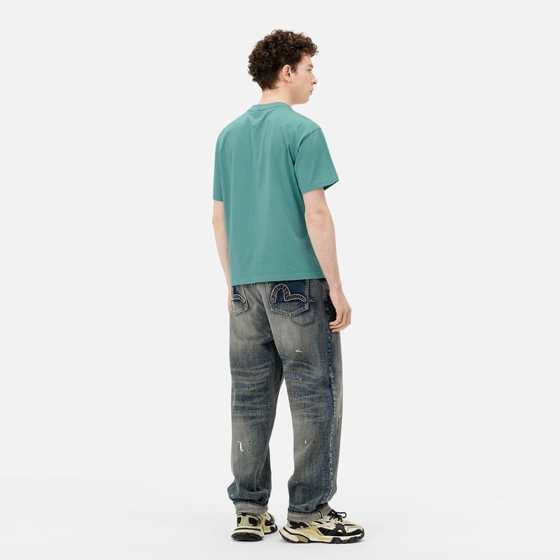 Штаны EVISU Джинсовый Синий Мужские Джинсы - изображение 5