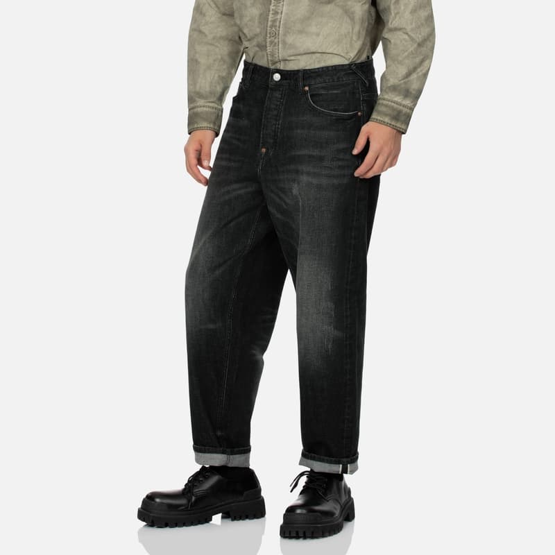 Штаны EVISU Denim Черные Мужские Джинсы - изображение 4