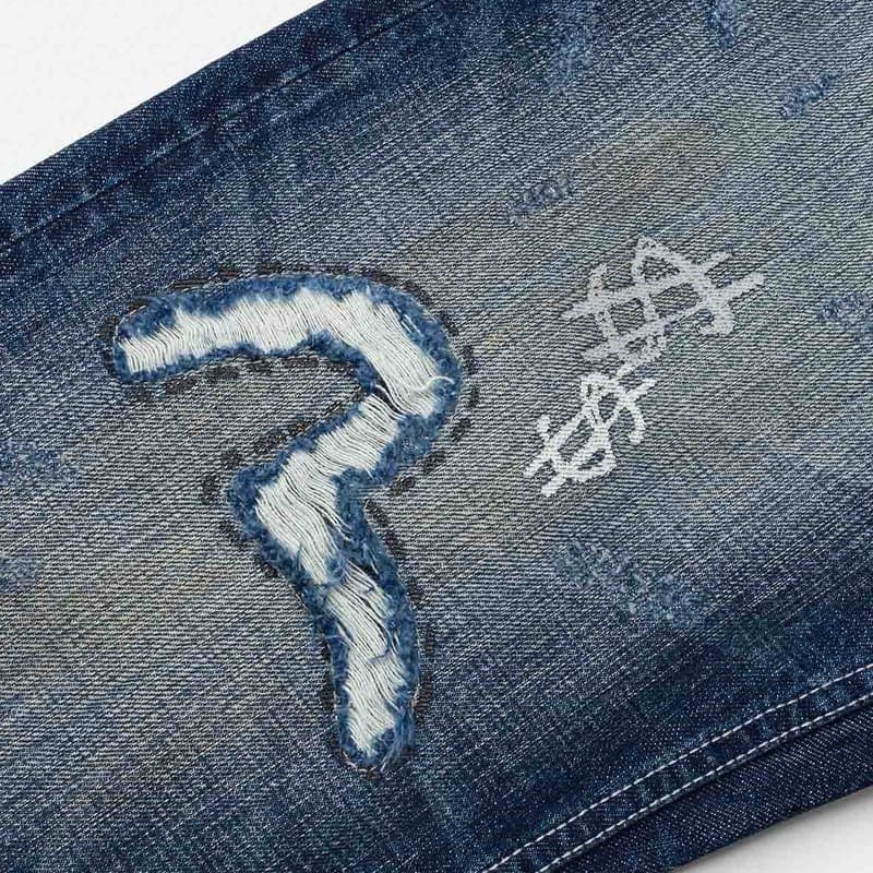 Штаны Evisu Джинсовый Синий Мужские Джинсы - изображение 5