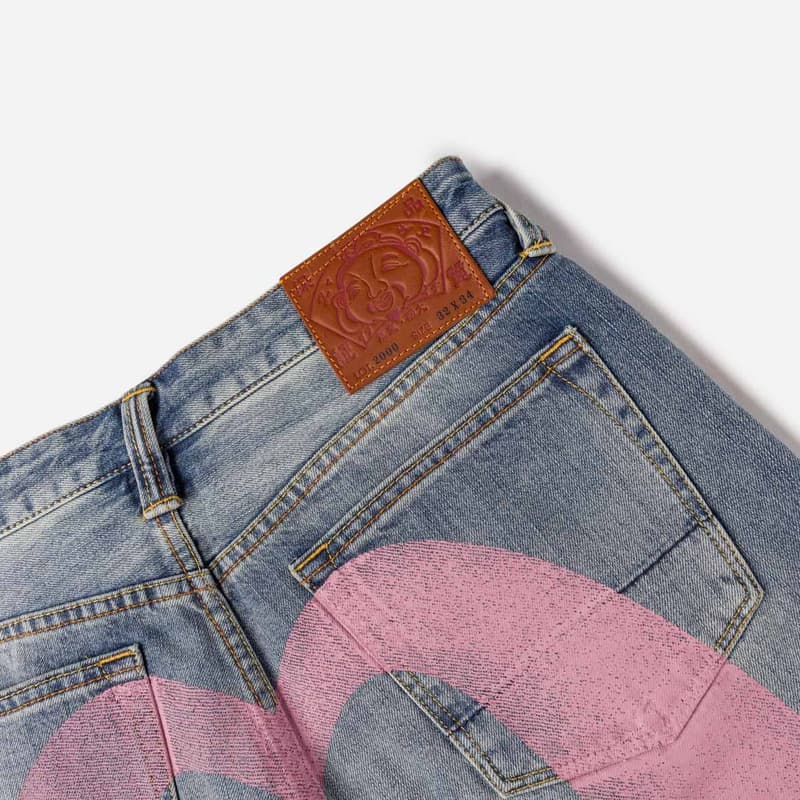 Штаны EVISU Джинсовый Синий Мужские Джинсы - изображение 5