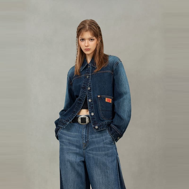 EVISU Джинсовый синий Женские Джинсовые куртки - изображение 3