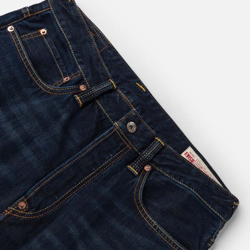 Штаны EVISU Джинсовый Синий Мужские Джинсы - изображение 5