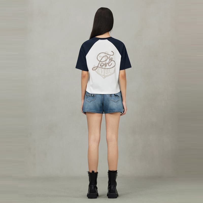 EVISU 2025 Летние Джинсовые Шорты Женские - изображение 5