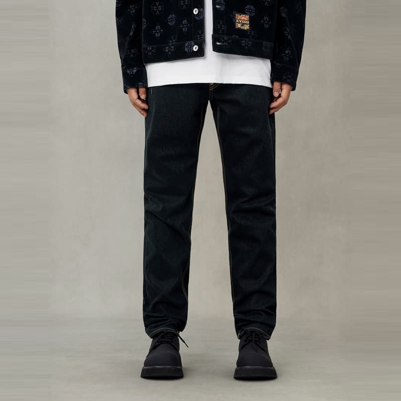 Штаны EVISU Джинсовый Синий Мужские Джинсы - изображение 4