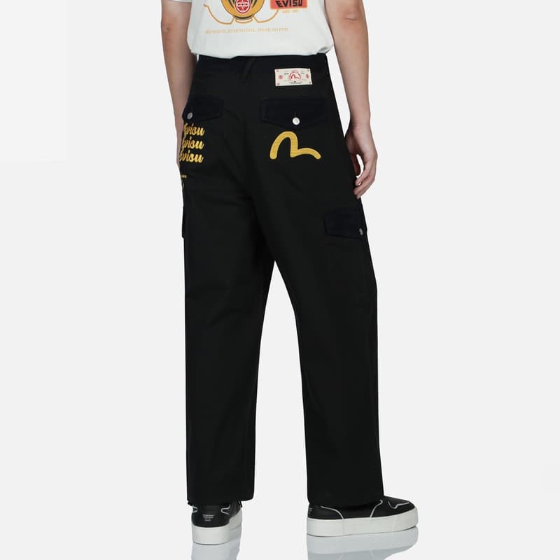 Штаны EVISU AW23 Cargo Pants Black - изображение 4