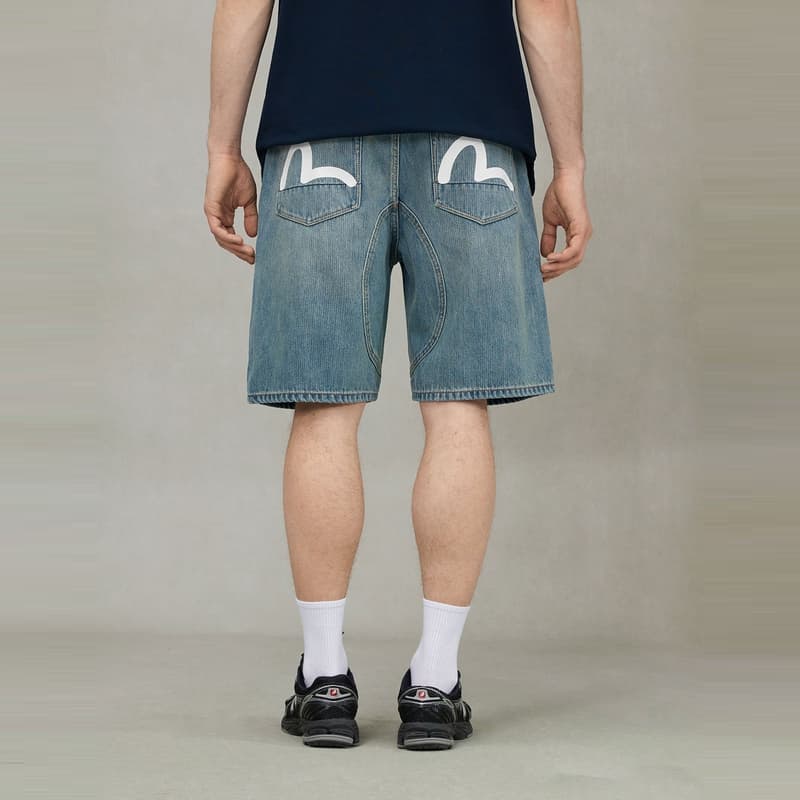 Джинсовые шорты Evisu 2025 Летние Джинсовые Шорты Мужские - изображение 3