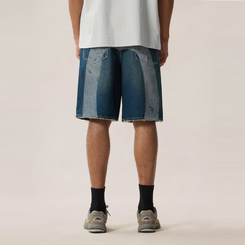 Джинсовые шорты EVISU Джинсовые синие мужские джинсовые шорты - изображение 3