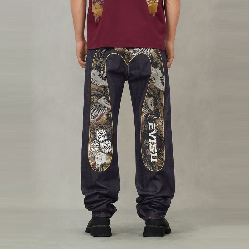 Штаны EVISU Джинсовый Синий Мужские Джинсы - изображение 3