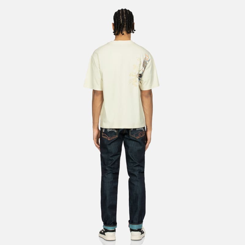 Штаны EVISU Джинсовый Синий Мужские Джинсы - изображение 5
