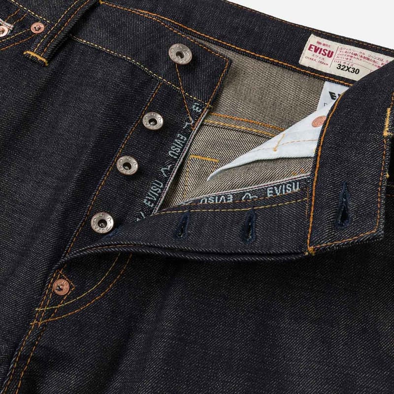 Штаны EVISU Джинсовый Синий Мужские Джинсы - изображение 7