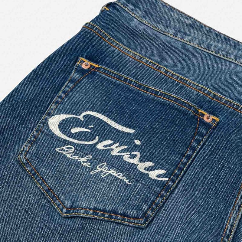 Штаны EVISU Джинсовый Синий Мужские Джинсы - изображение 6