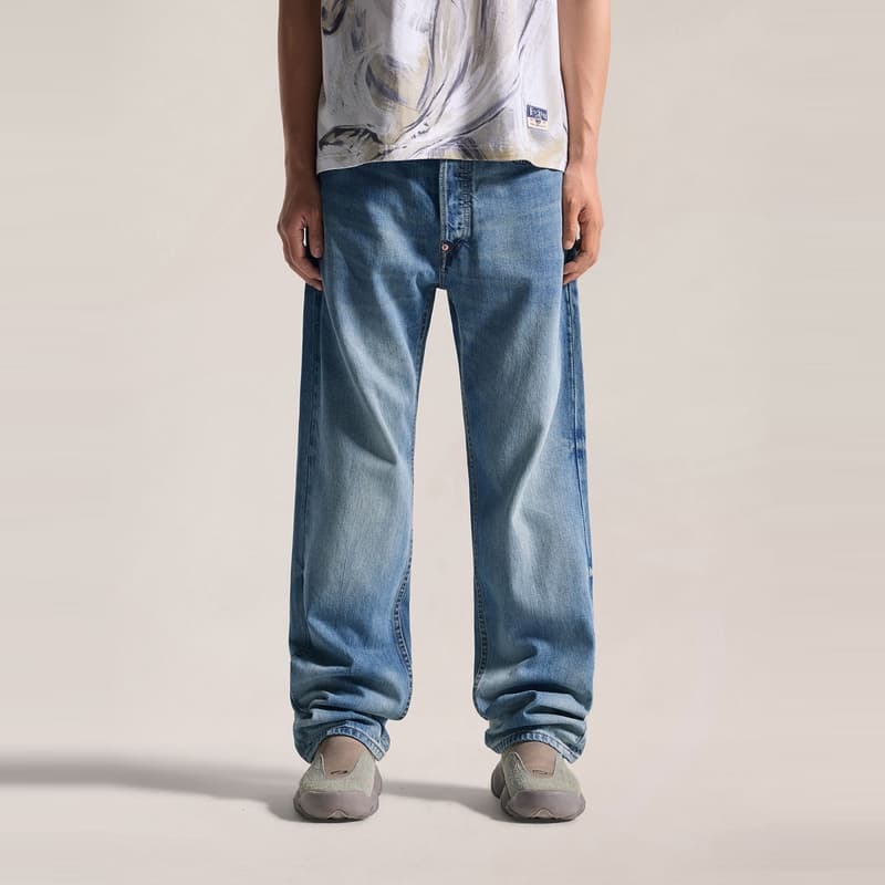 Штаны EVISU Джинсовый Синий Мужские Джинсы - изображение 4