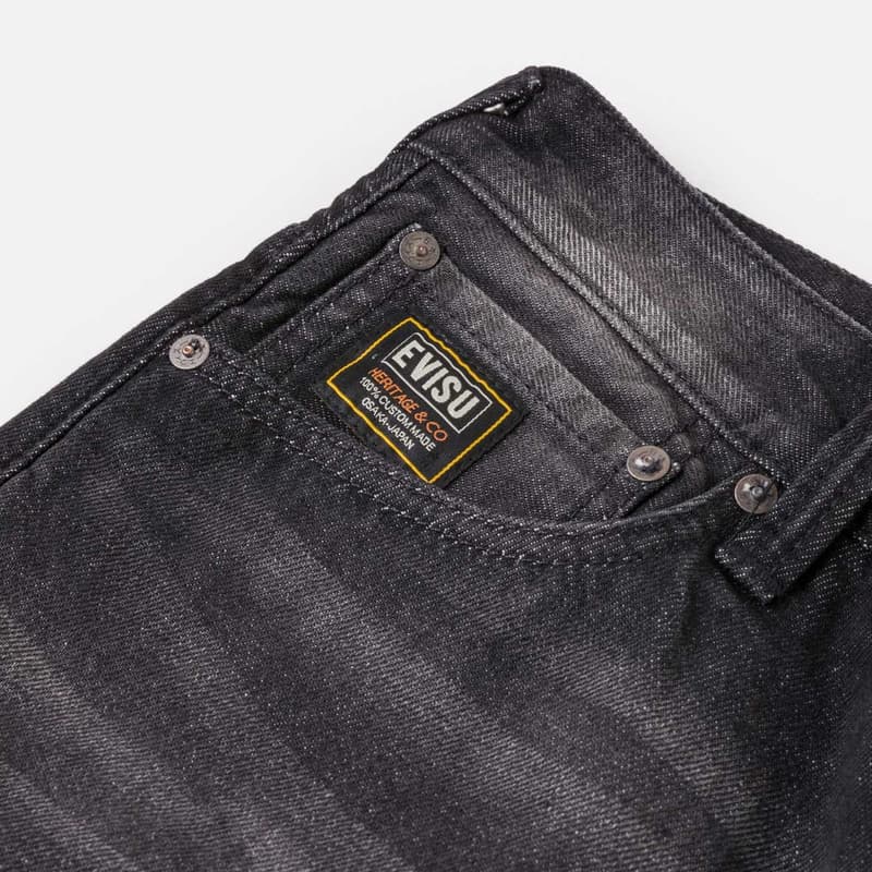 Джинсовые шорты EVISU Джинсовые шорты черного цвета для мужчин - изображение 7