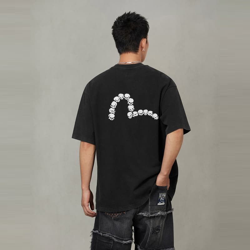 Футболка EVISU Denim Черный Мужская T-Рубашка - изображение 3