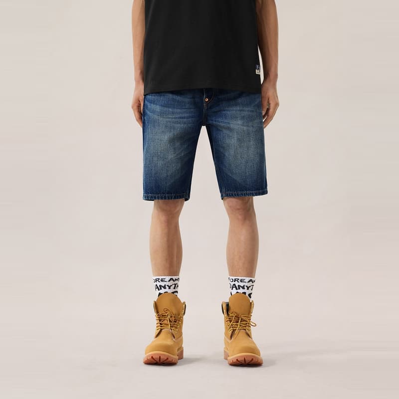 Джинсовые шорты EVISU Джинсовые синие мужские джинсовые шорты - изображение 4
