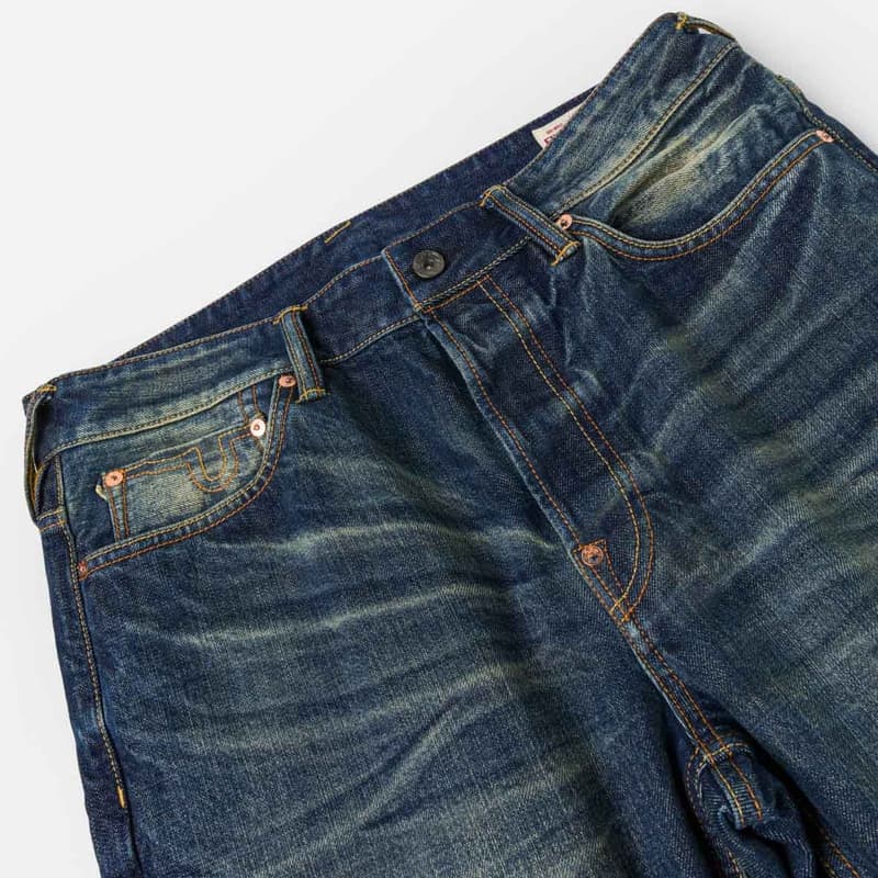 Штаны EVISU Джинсовый Синий Мужские Джинсы - изображение 5