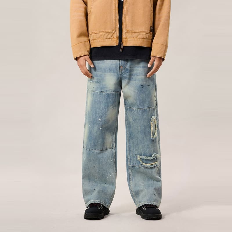 Штаны EVISU Джинсовый Синий Мужские Джинсы - изображение 4