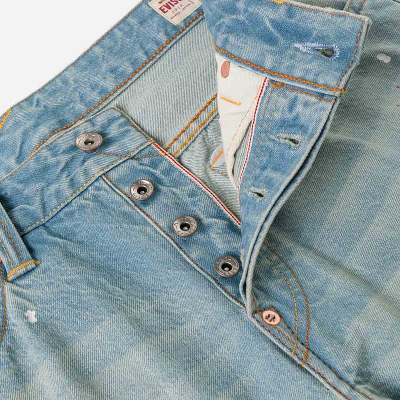 Штаны EVISU Джинсовый Синий Мужские Джинсы - изображение 7