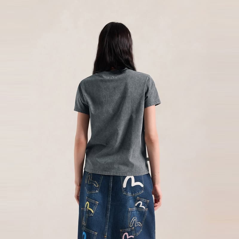 Футболка Evisu Темно-серые Женские T-рубашки - изображение 4