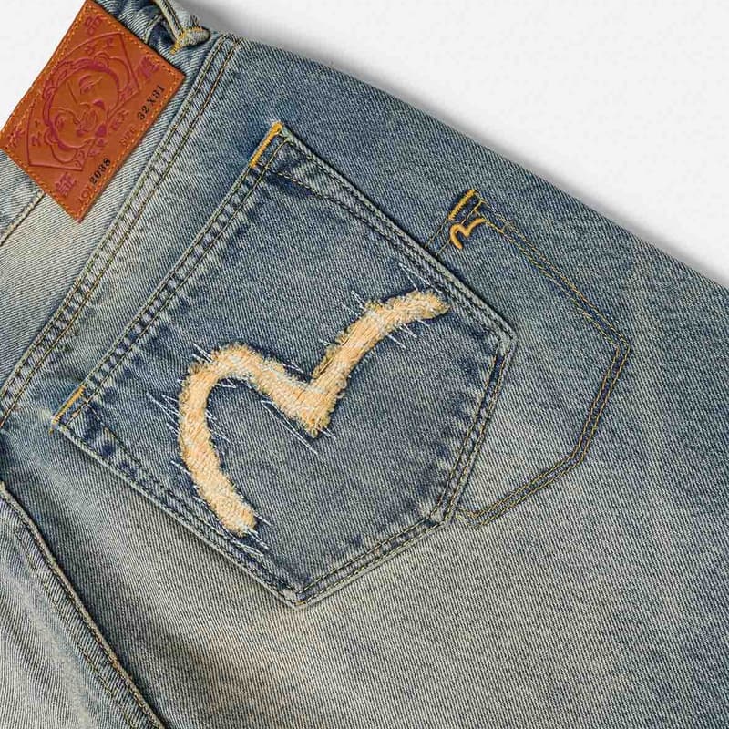 Штаны EVISU Джинсовый Синий Мужские Джинсы - изображение 5