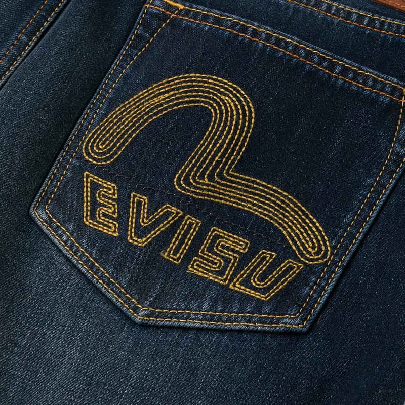 Штаны EVISU Джинсовый Синий Мужские Джинсы - изображение 7