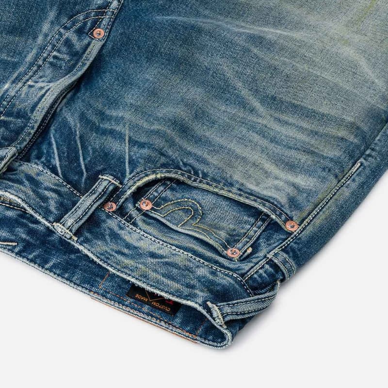 Штаны EVISU Джинсовый Синий Мужские Джинсы - изображение 6
