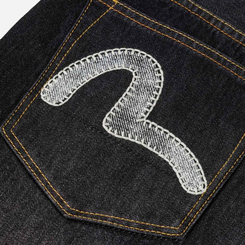 Штаны EVISU Denim Черные Мужские Джинсы - изображение 5