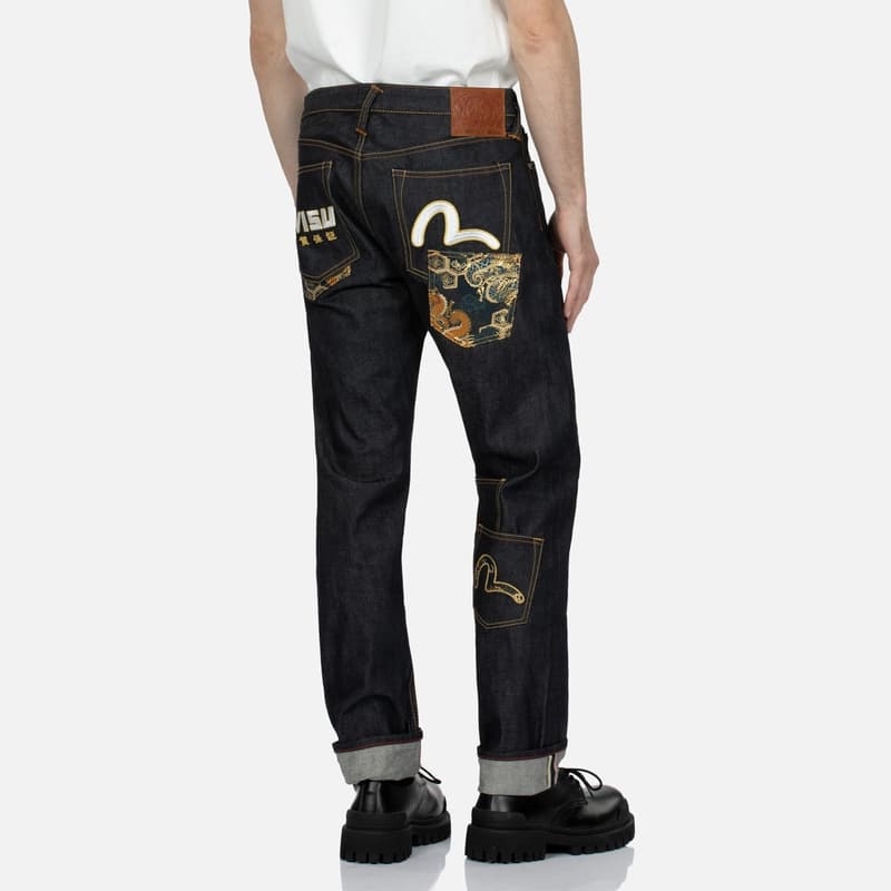 Штаны EVISU Джинсовый Синий Мужские Джинсы - изображение 4