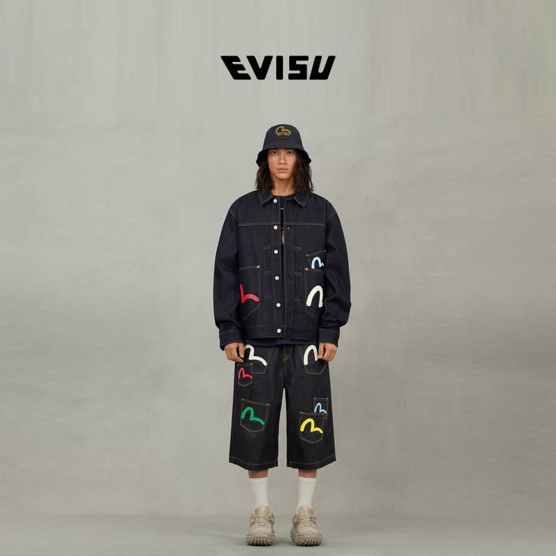 Джинсовые шорты EVISU 2025 Fall Джинсовые шорты Мужские - изображение 3