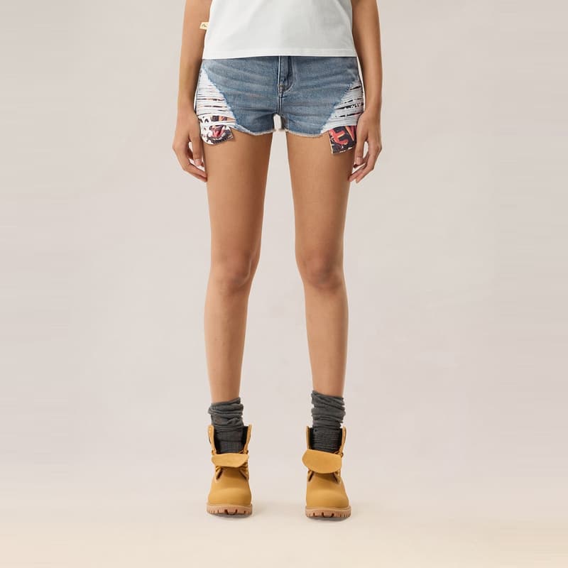 EVISU Джинсовые синие женские джинсовые шорты - изображение 2