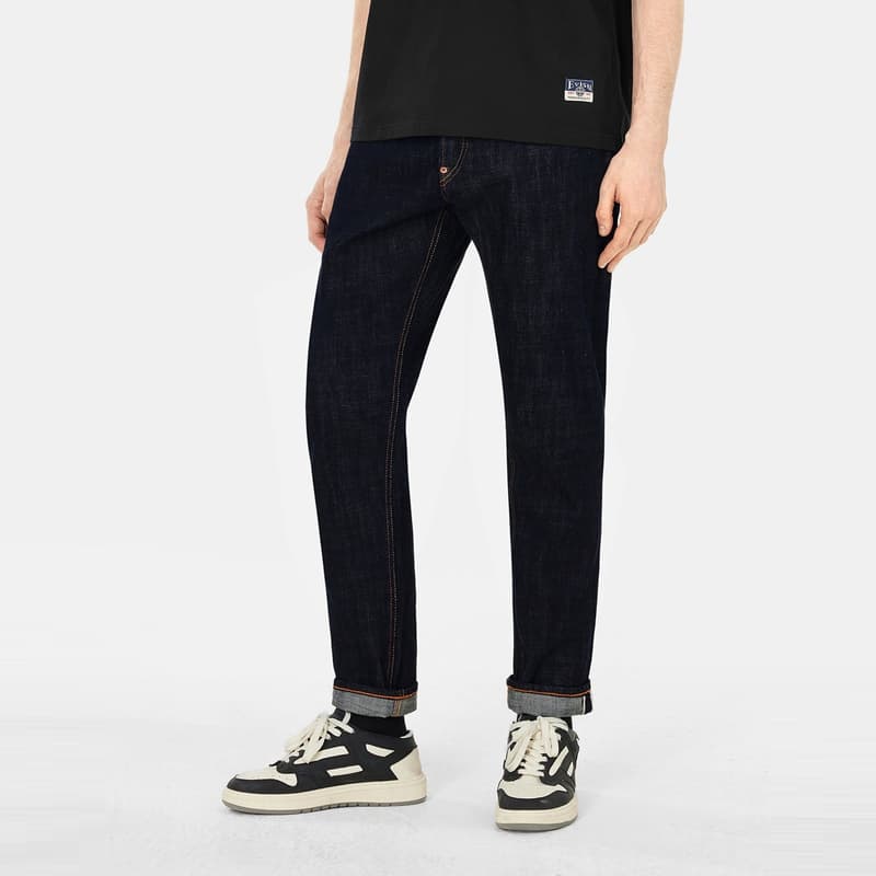 Штаны EVISU Джинсовый Синий Мужские Джинсы - изображение 4