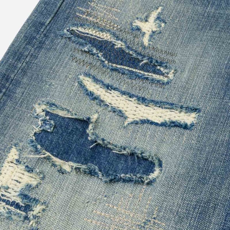 Штаны EVISU Джинсовый Синий Мужские Джинсы - изображение 5