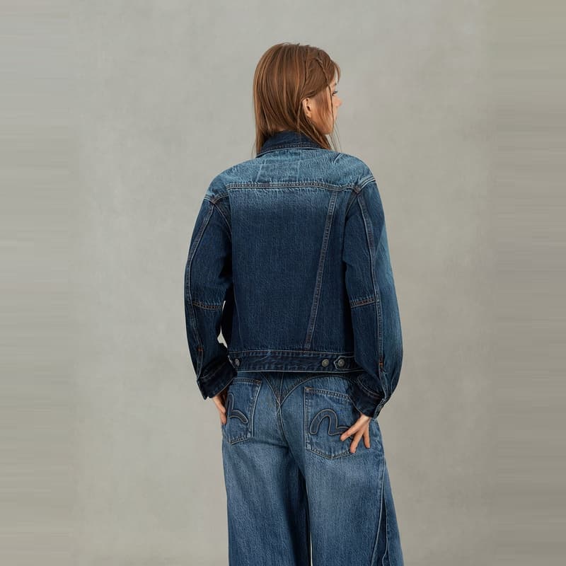 EVISU Джинсовый синий Женские Джинсовые куртки - изображение 4