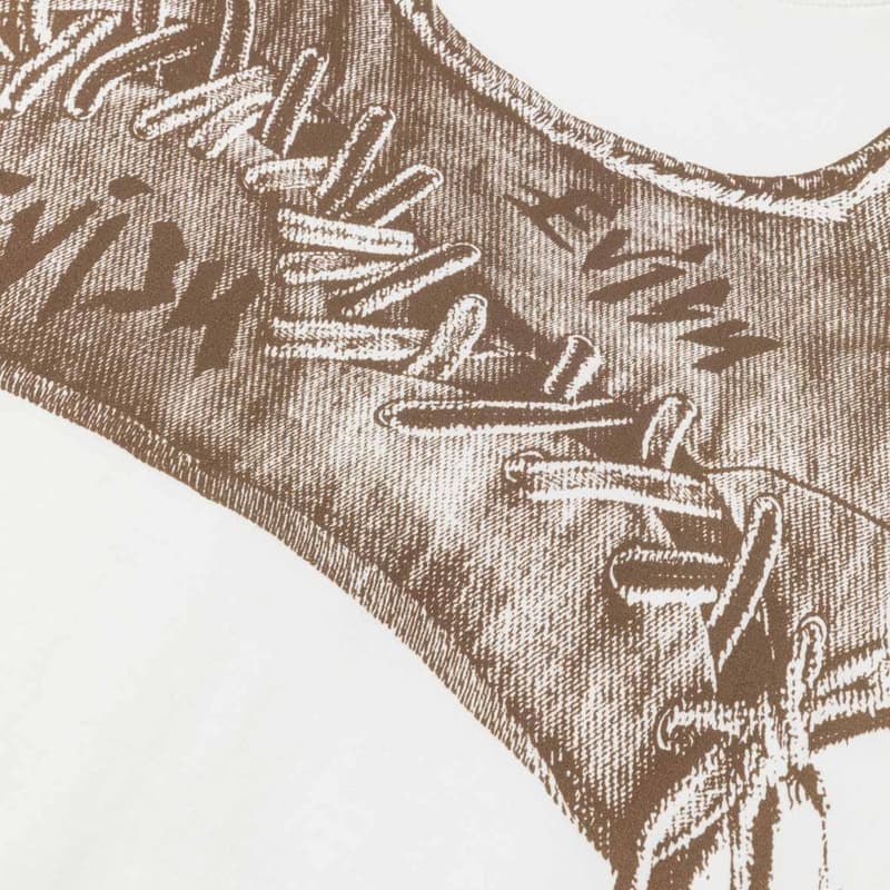 Футболка EVISU Белые Женские T-рубашки - изображение 5