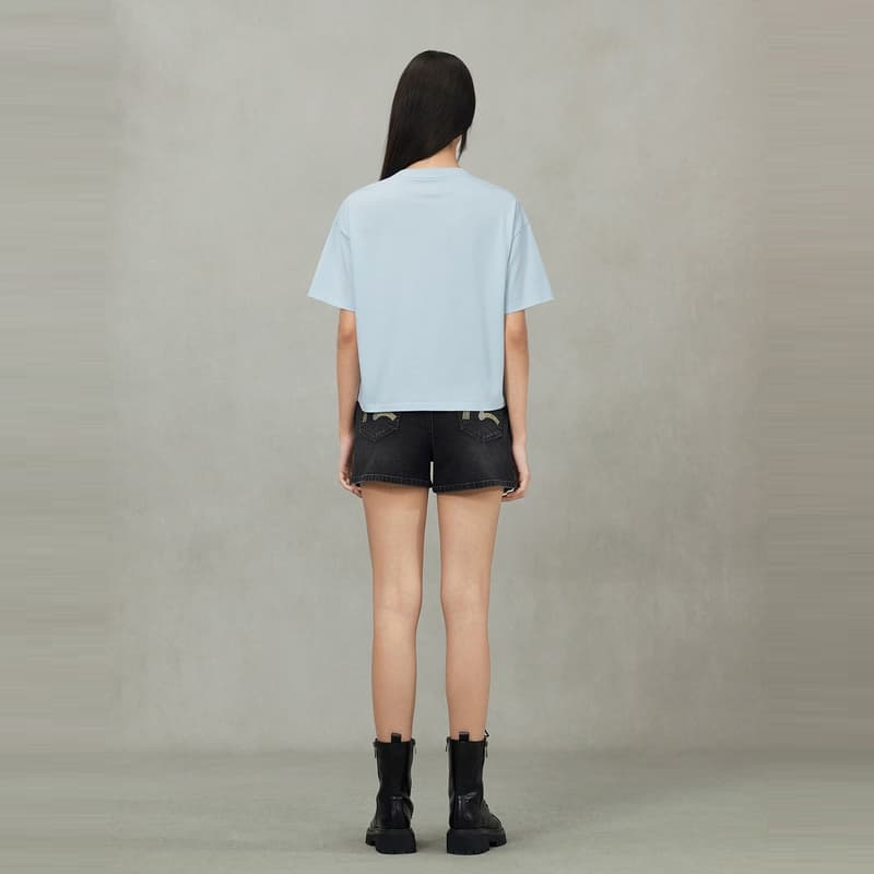 EVISU 2025 Летние Джинсовые Шорты Женские Деним Черный - изображение 5