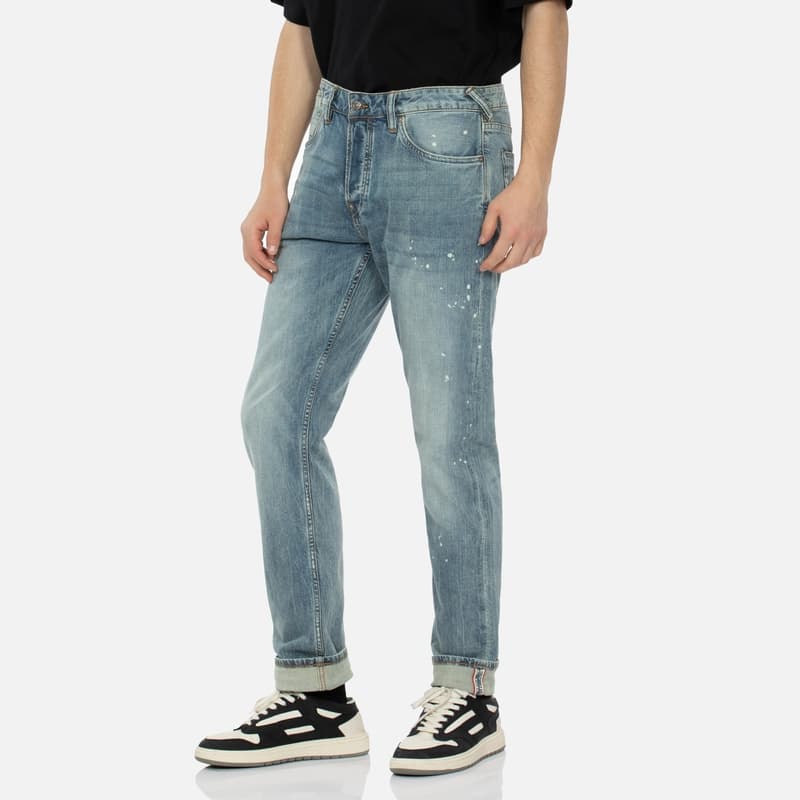 Штаны EVISU Джинсовый Синий Мужские Джинсы - изображение 4