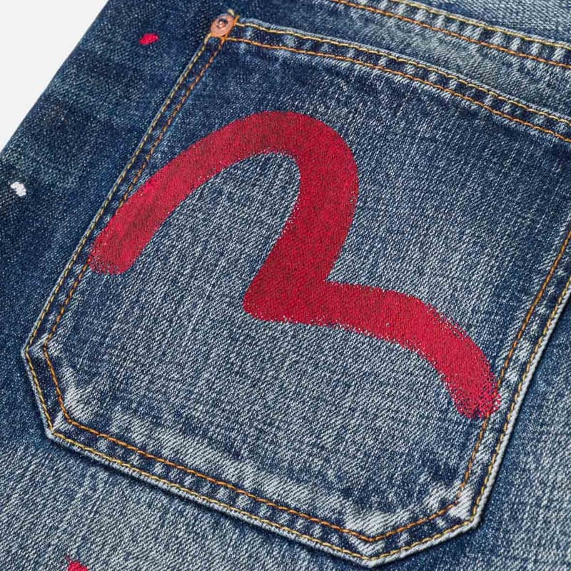 Джинсовые шорты Evisu Джинсовые синие мужские джинсовые шорты - изображение 6