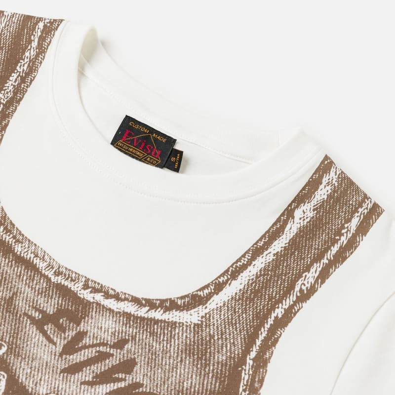 Футболка EVISU Белые Женские T-рубашки - изображение 6