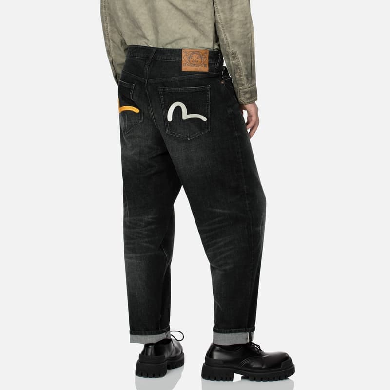 Штаны EVISU Denim Черные Мужские Джинсы - изображение 3