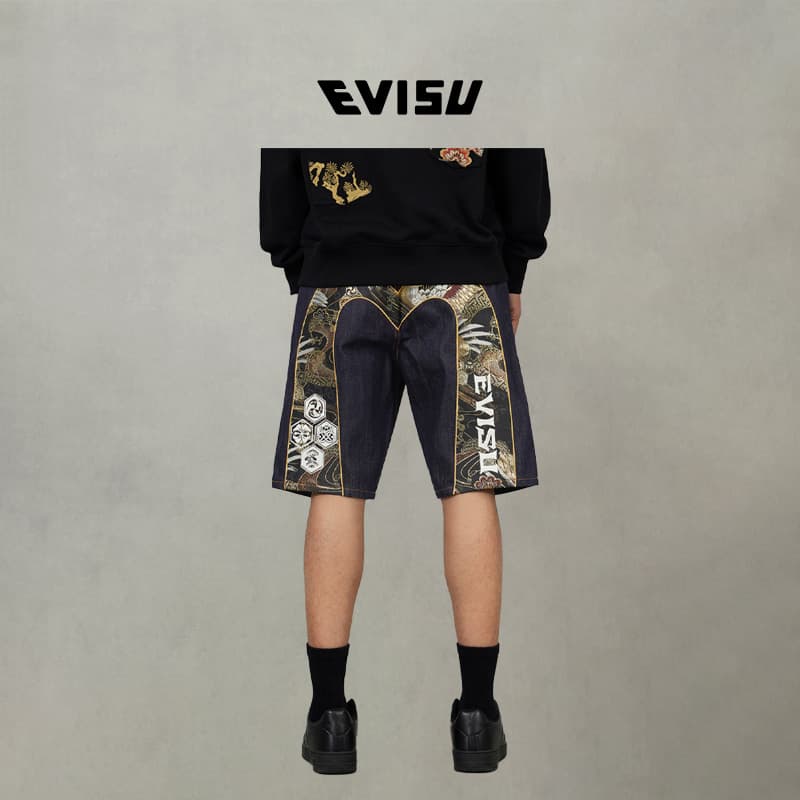 Джинсовые шорты EVISU 2025 Fall Джинсовые шорты Мужские - изображение 3
