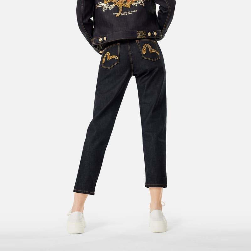 Джинсы EVISU Джинсовый Синий Женские Джинсы - изображение 4