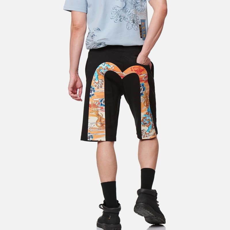 Тренировочные штаны EVISU 23SS Black Shorts - изображение 3