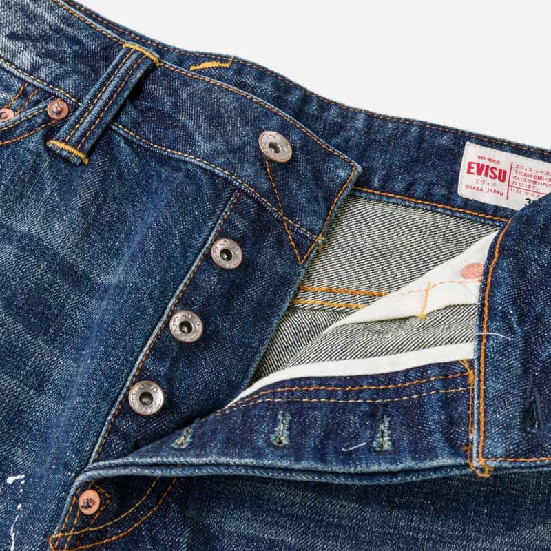 Джинсовые шорты Evisu Джинсовые синие мужские джинсовые шорты - изображение 7