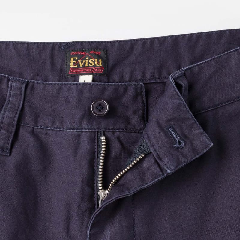 Штаны EVISU Темно-синие мужские карго-брюки - изображение 7