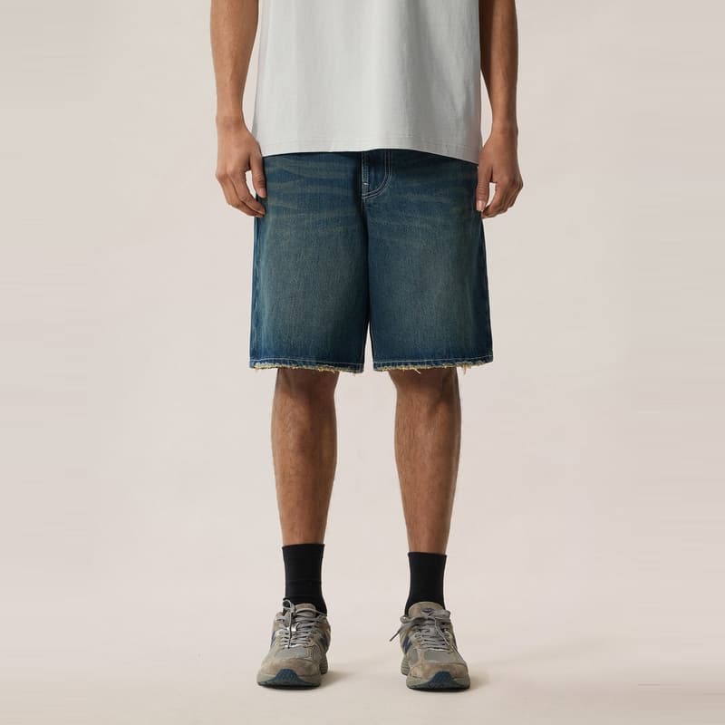 Джинсовые шорты EVISU Джинсовые синие мужские джинсовые шорты - изображение 4