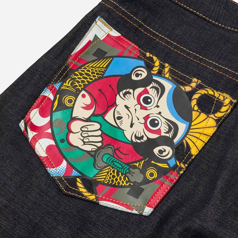 Штаны EVISU Джинсовый Синий Мужские Джинсы - изображение 5